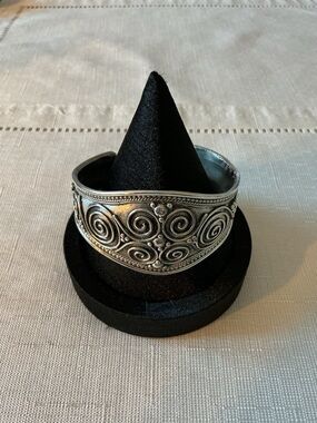 Silver Vortex Silver Tone Cuff Bracelet